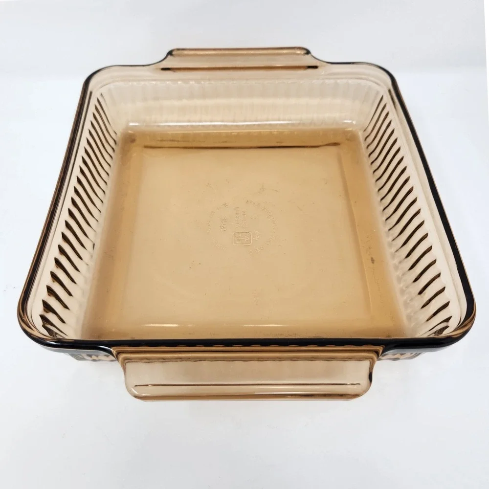 Vintage Anchor Hocking Amber Glass 8x8 Casserole Dish #1452 1.5 quart